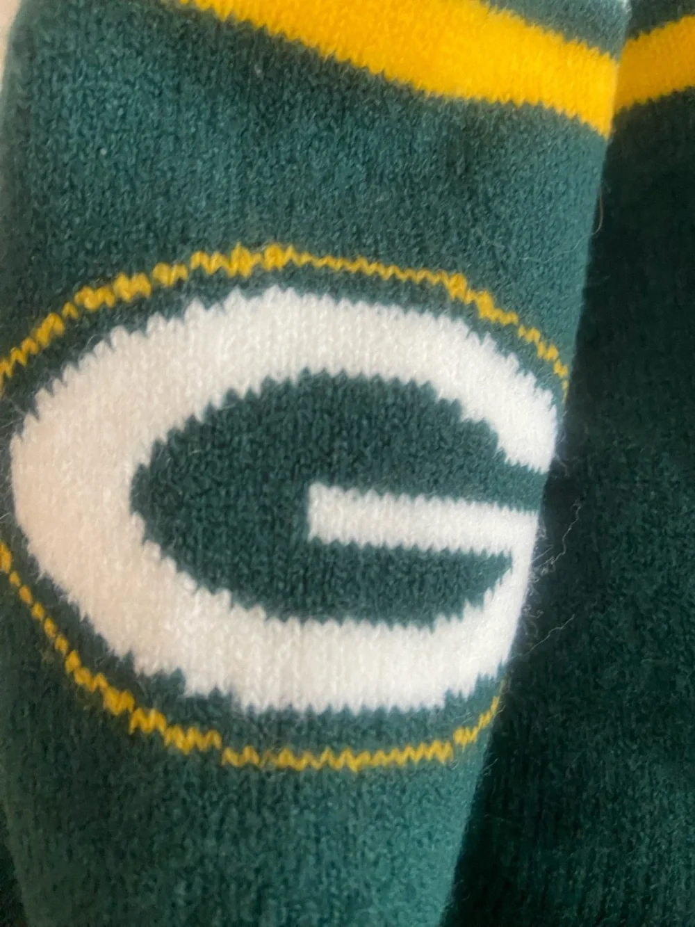 Green Bay Logo Sherpa-Lined Team Socks - Dark Green & White